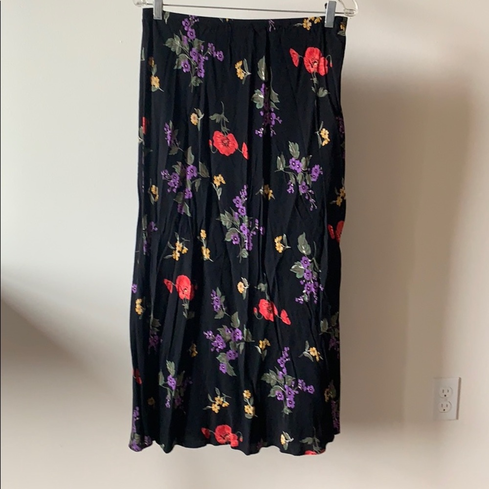 TWYLA BLU Floral/black maxi skirt